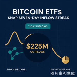 Bitcoin ETFs snap seven-day inflow streak with $225M in outflows
