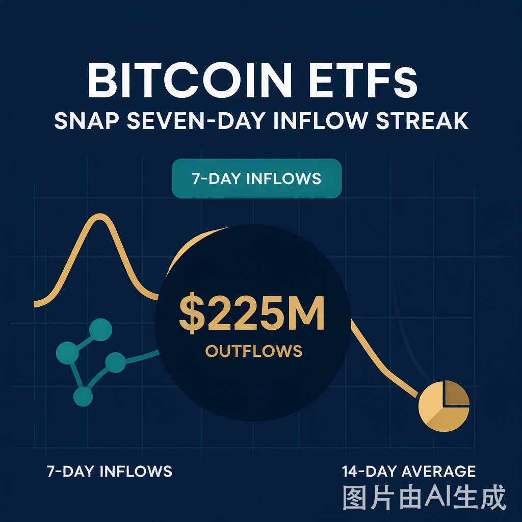 Bitcoin ETFs snap seven-day inflow streak with $225M in outflows