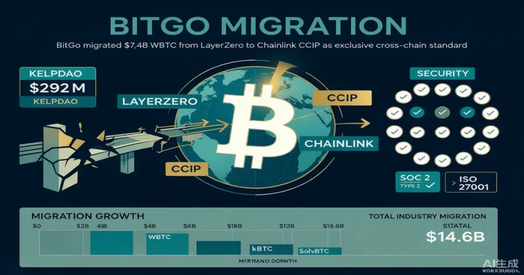 BitGo将74亿美元WBTC跨链基础设施从LayerZero迁移至Chainlink CCIP：加密基金托管安全的范式转移