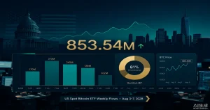 美国现货比特币ETF单周净流入8.53亿美元创四月新高：BlackRock IBIT独占81%，Coldcard事件如何重塑加密基金的机构托管叙事
