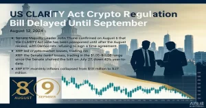 CLARITY Act表决推迟至9月：XRP领跌加密市场，加密基金监管确定性再推迟六周