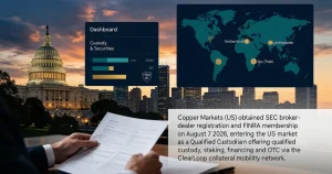 美国 SEC/FINRA 双牌照落地：Copper Markets US 合格托管与 ClearLoop 抵押网络如何重塑机构加密基础设施