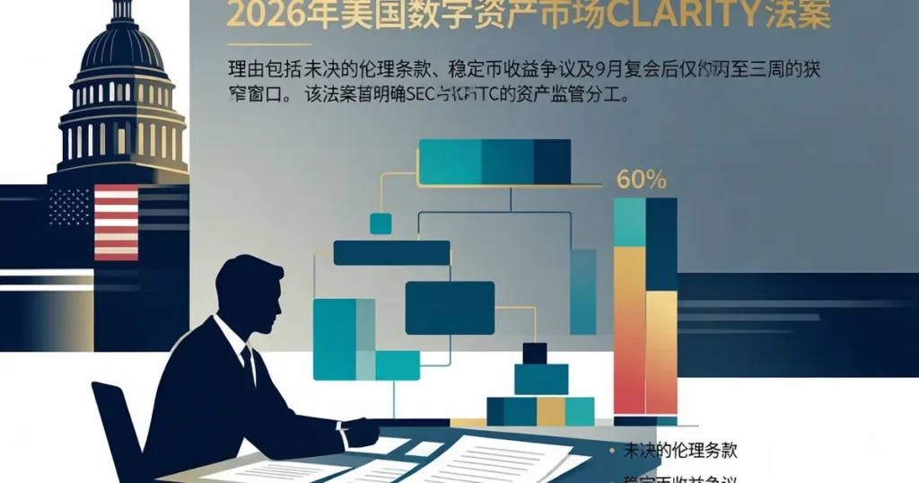 美国加密资产 CLARITY 法案年内通关概率遭 Galaxy 下调至 10%：监管确定性延期与加密基金 Q4 配置逻辑