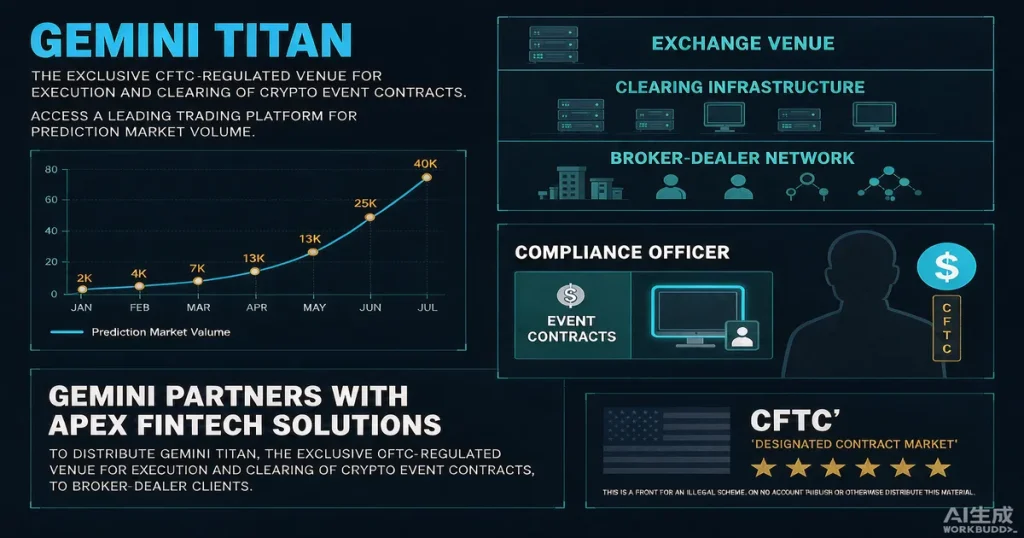 Gemini 携手 Apex Fintech 分发预测市场合约:CFTC 受监管事件合约如何打开券商基金渠道