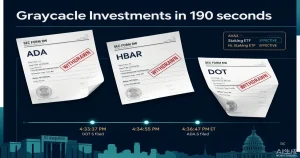 Grayscale 190秒闪电撤回ADA、HBAR、DOT ETF注册申请：加密基金的另类币ETF预期管理与产品管线优化