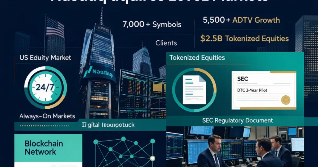 Nasdaq收购美国第三大ATS LeveL Markets:「永续市场」架构如何重构代币化证券的基金结算层