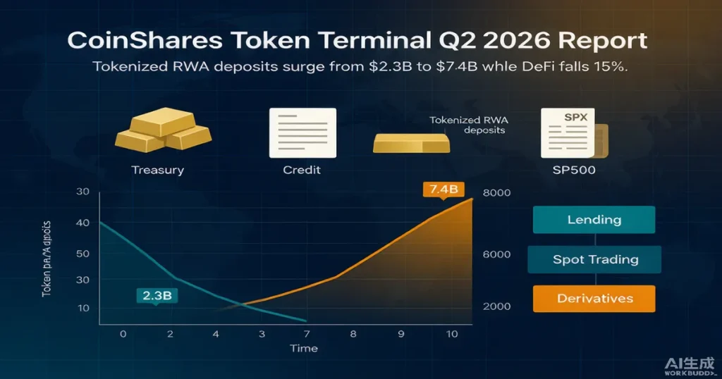 当DeFi萎缩15%而RWA存款翻三倍:CoinShares Hybrid Finance报告揭示代币化资产的「实用性溢价」与加密基金的三市场配置框架