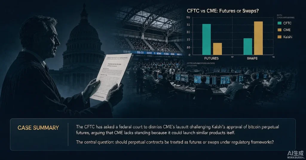 美国 CFTC 寻求驳回 CME 加密永续合约诉讼：Kalshi 比特币永续期货监管归属之争（基金合规视角）