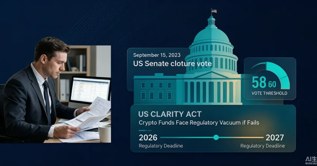 美国 CLARITY 法案参议院程序性投票受阻:加密基金面临 2026-2027 监管真空窗口
