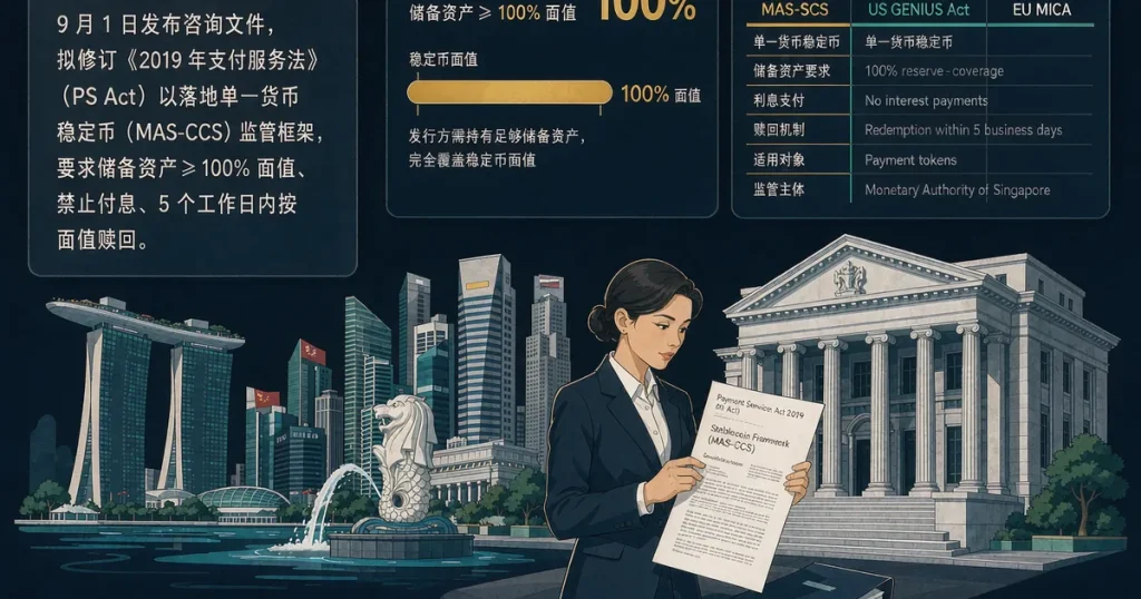 新加坡金管局(MAS)就《支付服务法》稳定币立法框架公开咨询:单一货币稳定币发行人牌照落地