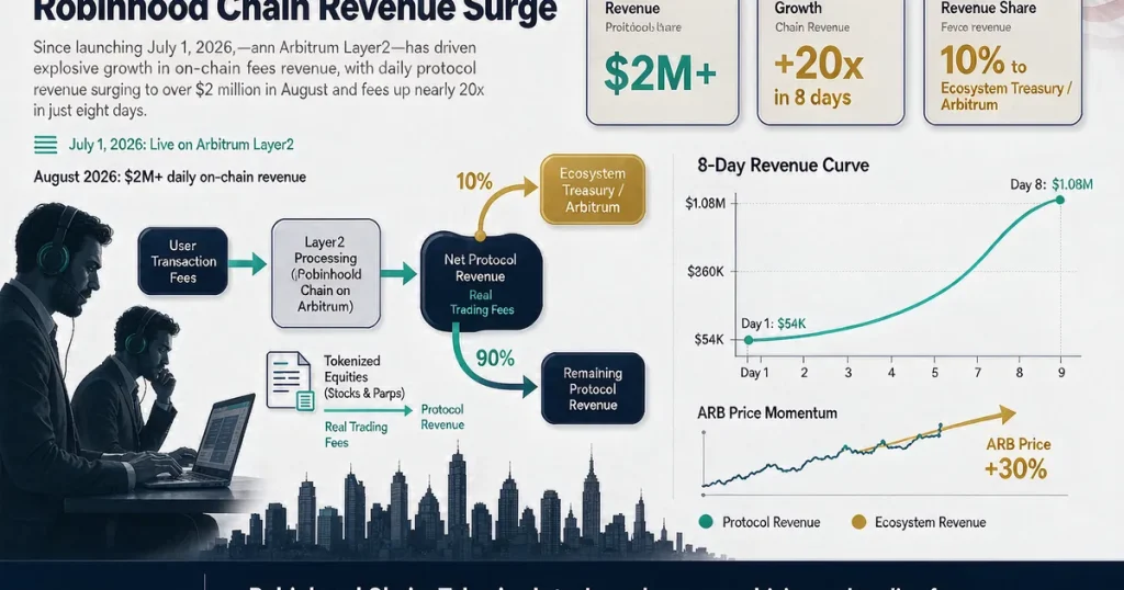 Robinhood Chain 单日收入破 200 万美元、ARB 飙升 30%:代币化美股如何为 Layer2 创造结构性收入