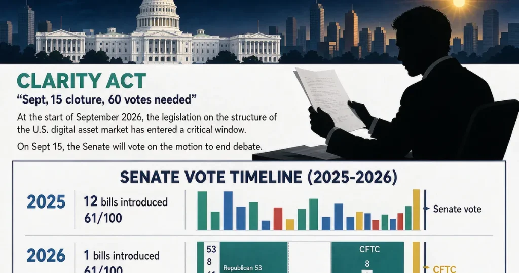 美国 CLARITY Act 临门一脚：SEC 主席 Atkins 推动 9·15 参议院表决，加密基金如何布局合规路径