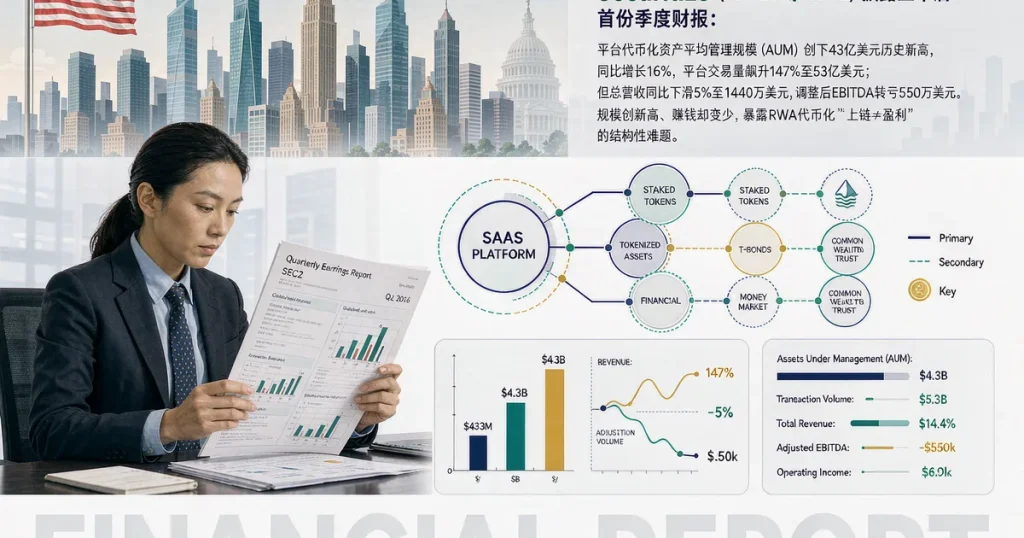 美股 Securitize 财报拆解:RWA 代币化 43 亿 AUM 与营收错位,代币化基金基础设施的商业化拐点在哪里?