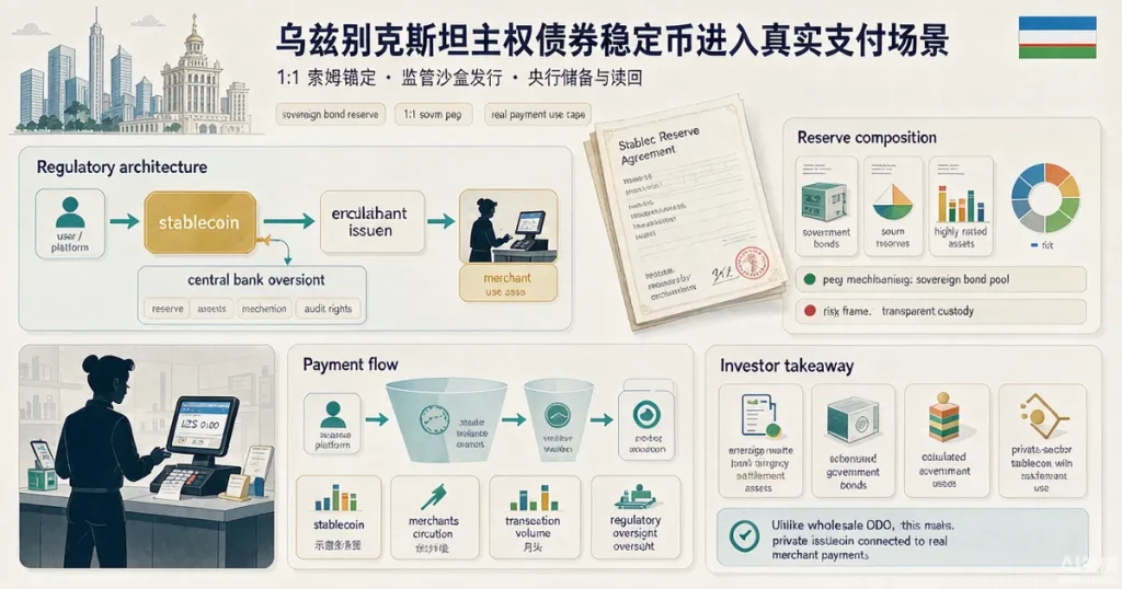 乌兹别克斯坦 HUMO 稳定币支付试点:政府债券支持的本币结算实验对基金架构的启示