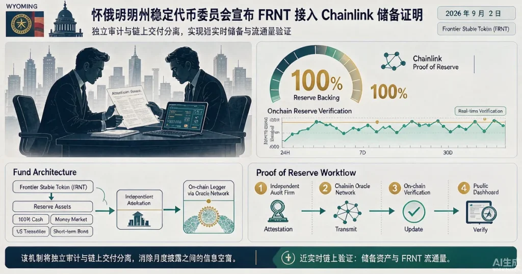 怀俄明州 FRNT 稳定代币引入 Chainlink 储备证明：公共部门稳定币如何以链上验证超越 GENIUS Act