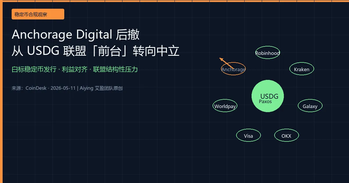 Anchorage Digital从USDG联盟前台后撤：白标稳定币发行商的中立选择