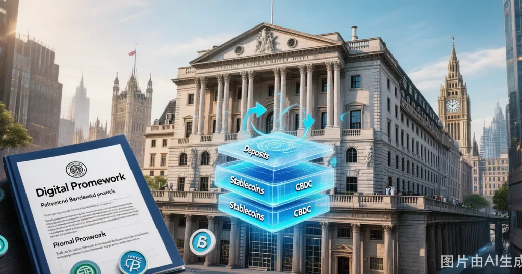 英国央行6月发布系统性稳定币规则草案：Breeden构想「代币化存款+稳定币+CBDC」三层支付体系