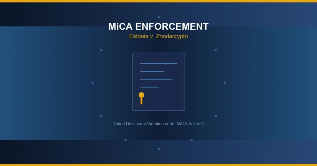 爱沙尼亚向Zondacrypto发出MiCA代币披露违规警告——欧盟首个代币白皮书执法案例诞生