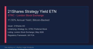 21Shares伦交所上线Strategy Yield ETN：比特币背书优先股的结构解析与合规要点