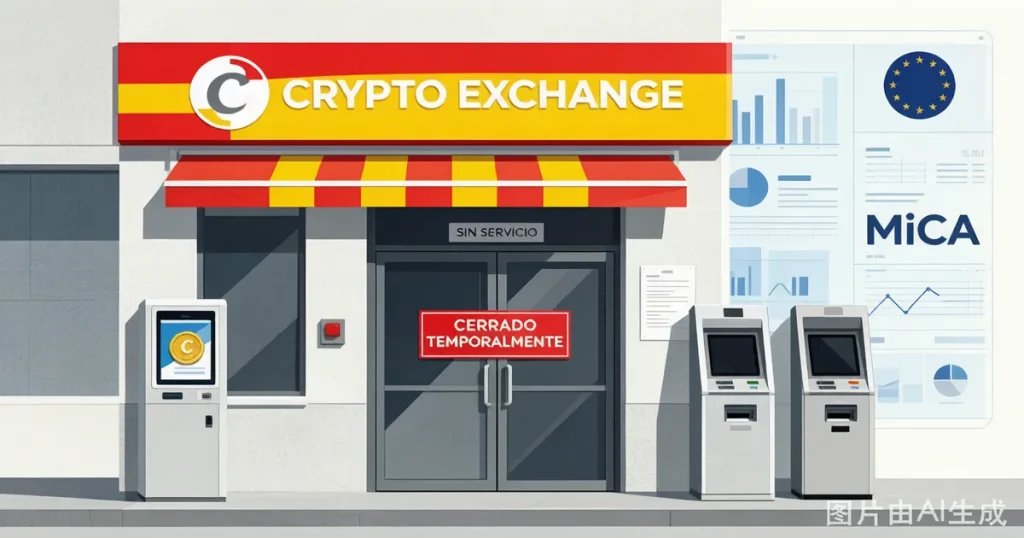 BitBase暂停西班牙运营：30家门店200台ATM的MiCA合规暂停