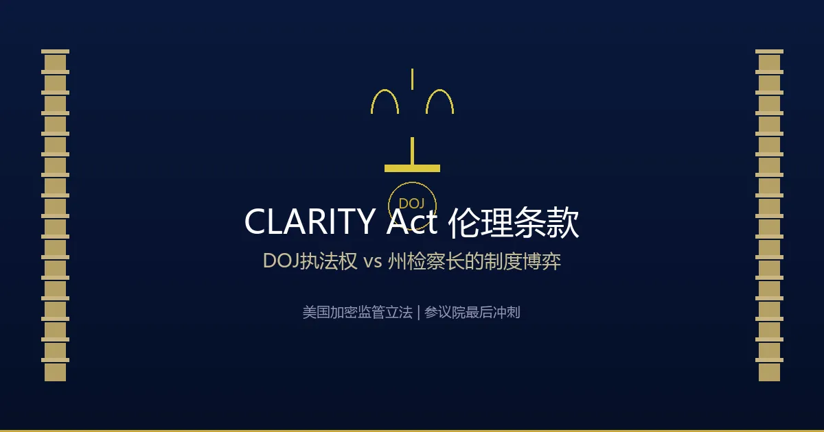 CLARITY Act伦理条款DOJ执法权博弈：民主党为何不买账白宫协议？