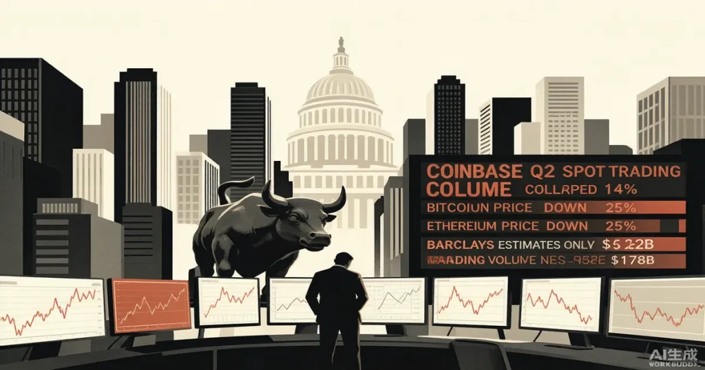 Coinbase Q2现货运量断崖：交易费依赖撞上加密寒冬，CLARITY法案能否成为「破局者」？