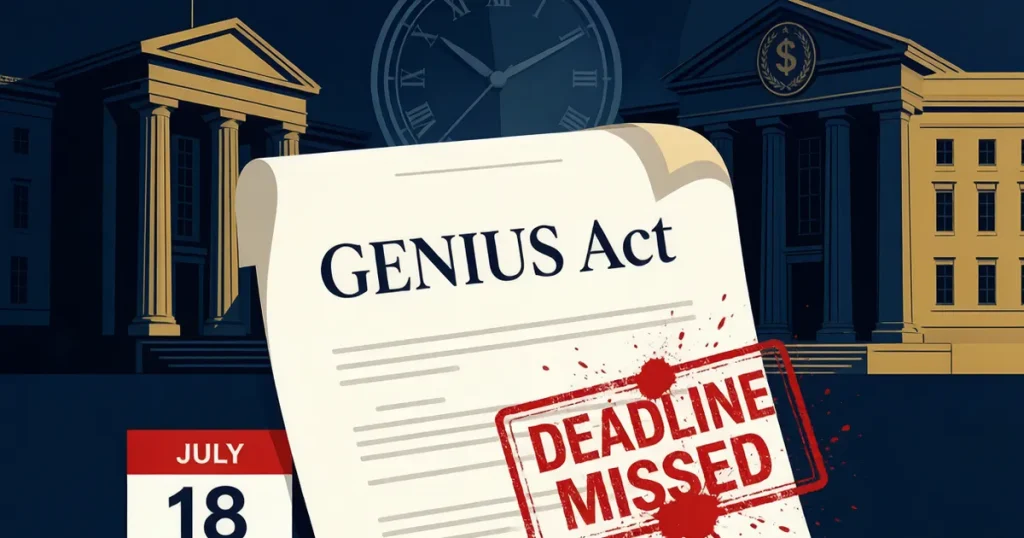 GENIUS Act稳定币实施规则全面逾期：11项提案零终局规则，2027年1月18日成为合规生死线