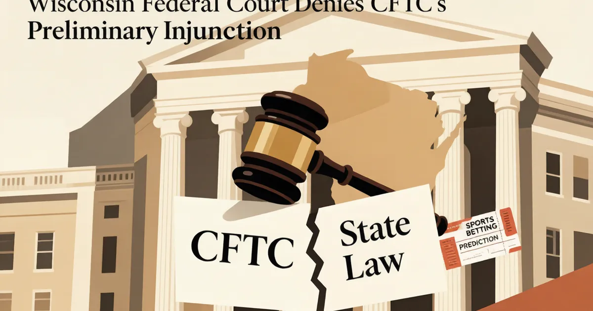 威斯康星法院驳回 CFTC 禁令:体育赛事预测合约的