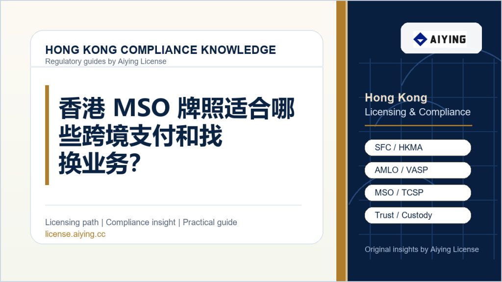 香港 MSO 牌照适合哪些跨境支付和找换业务？