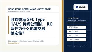 收购香港 SFC Type 1/4/9 持牌公司时，RO 留任为什么影响交易确定性？