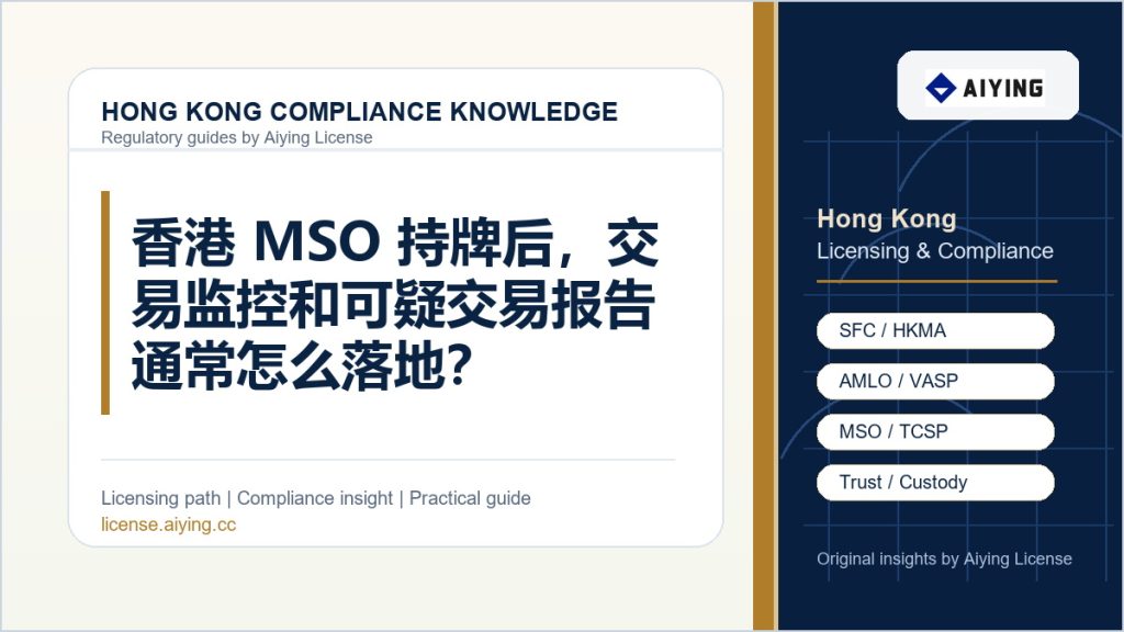 香港 MSO 持牌后，交易监控和可疑交易报告通常怎么落地？
