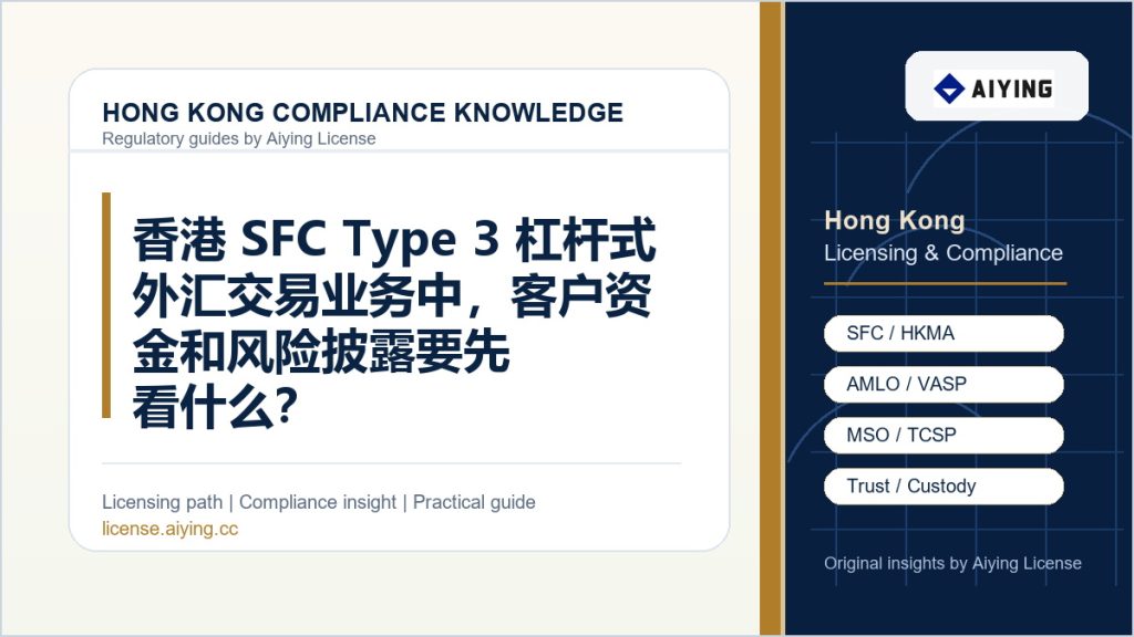 香港 SFC Type 3 杠杆式外汇交易业务中，客户资金和风险披露要先看什么？