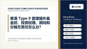 香港 Type 9 管理境外基金时，投资经理、顾问和分销方责任怎么分？