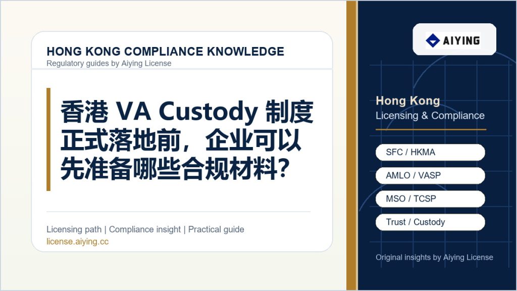 香港 VA Custody 制度正式落地前，企业可以先准备哪些合规材料？