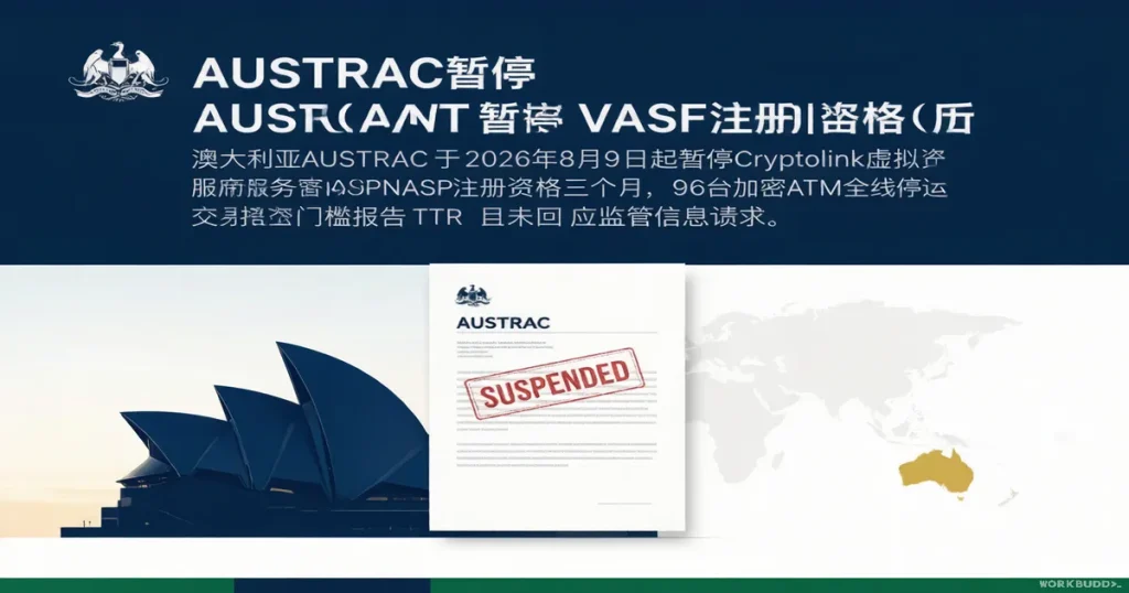 澳大利亚 AUSTRAC 暂停 Cryptolink VASP 注册资格:96 台加密 ATM 因基本报告违规全线停业