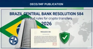 巴西央行第584号决议：2027年起超1万美元加密跨境/自托管转账最长延迟24小时