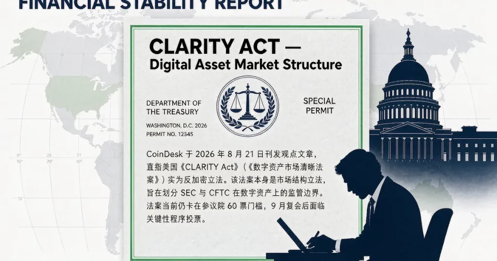 美国《CLARITY Act》数字资产市场结构法案被批实为反加密立法