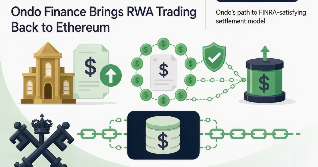 Ondo 放弃自建链转回以太坊结算:RWA 交易平台执行链下、结算上链与 FINRA 合规路径