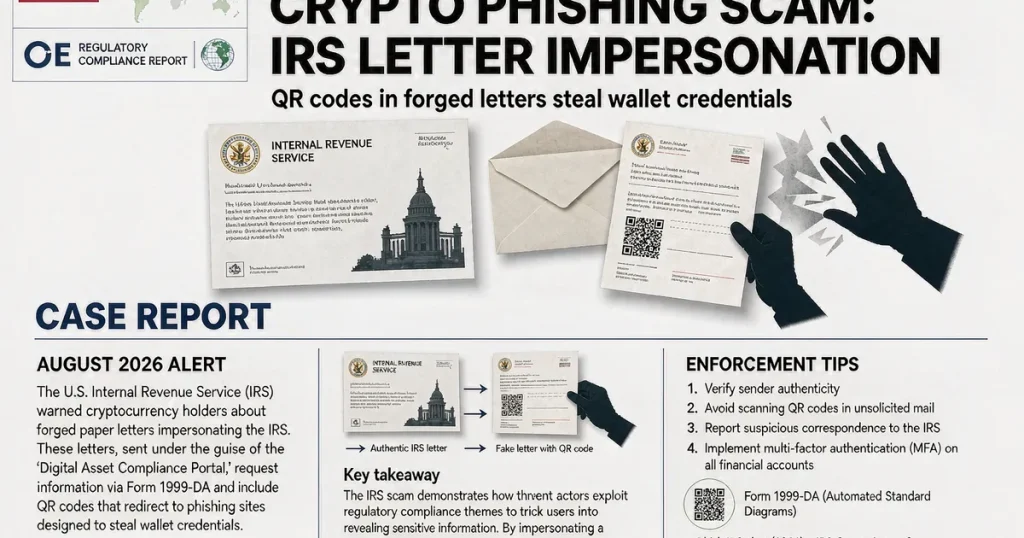 美国 IRS 警告加密投资者警惕假冒纸质钓鱼信:合规通讯与反诈骗义务