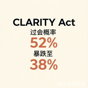 CLARITY Act过会概率从52%暴跌至38%：伦理执法权争议未解，加密合规立法「8月休会窗口」仅剩15天