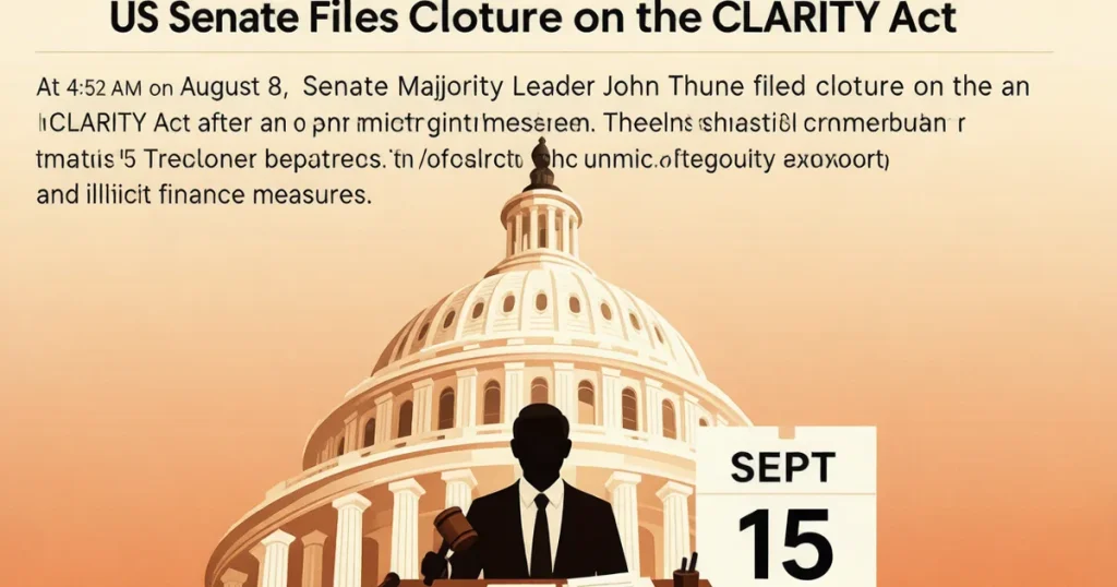 CLARITY法案参议院终止辩论动议提交：9月15日首次程序性投票定档，三争议悬而未决