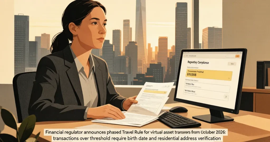 台湾金管会Travel Rule十月上路：VASP转账超3万台币须提供生日住址，跨境阶段延至2027年底的合规时间表